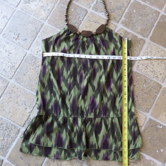 Green Summer Halter Tunic Top - Beaded Halter Top....525 - Picture 5 of 8